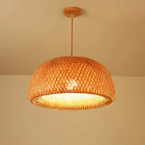 ZenWeave Bamboo Pendant Lamp – Handwoven Japanese-Style Hanging Light for Home & Restaurant Decor