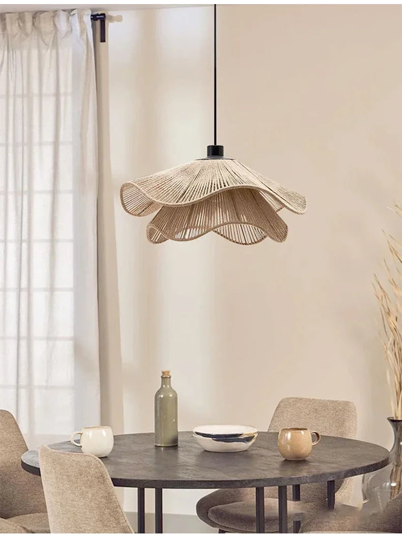 WabiRope Aura: Nordic Wabi Sabi Hemp Rope LED Pendant Light