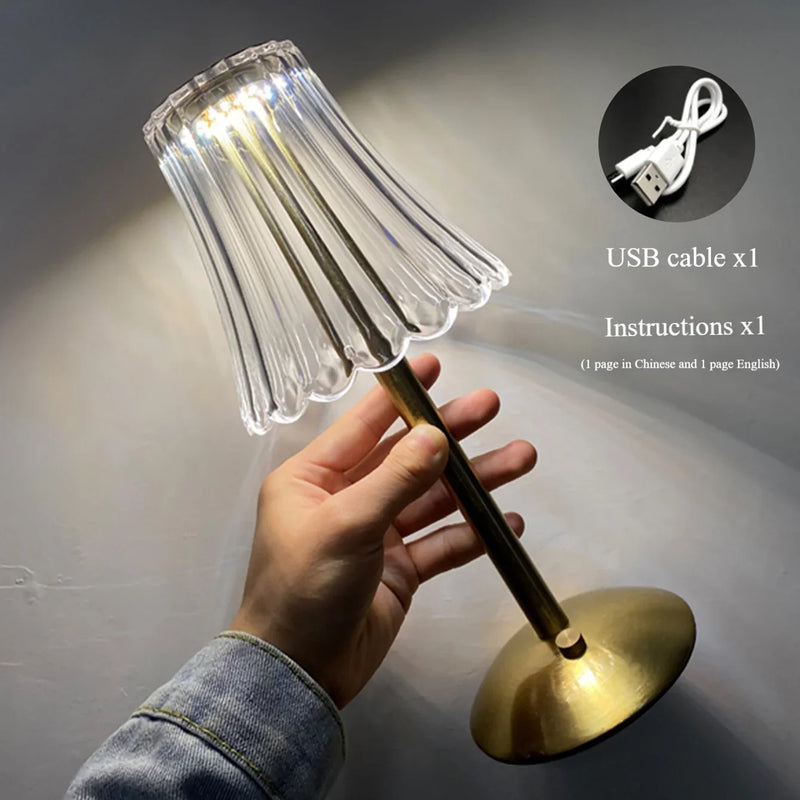 Aurora CrystalTouch – Classic Crystal LED Touch Table Lamp