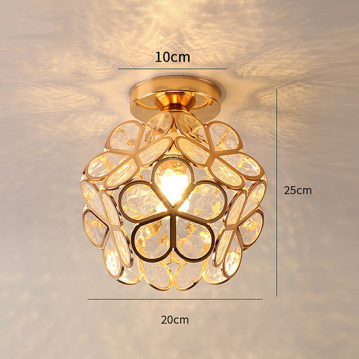 Design Flowers Style Glass Hall Ceiling Lamp