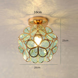 Design Flowers Style Glass Hall Ceiling Lamp