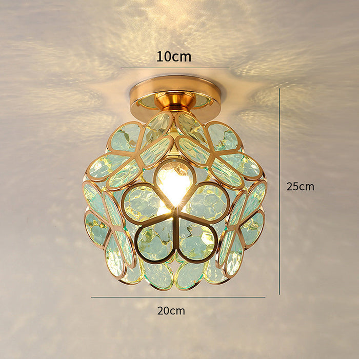 Design Flowers Style Glass Hall Ceiling Lamp