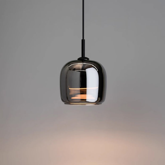 Scandinavian Black Glass Pendant Lamp