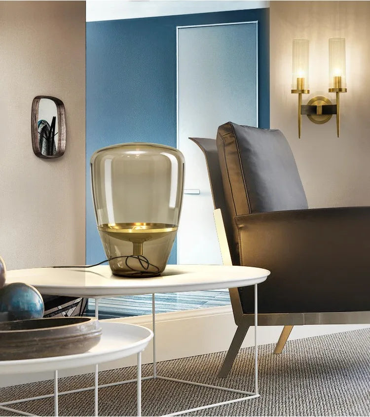 AuroraGlow – Nordic Designer Glass LED Table Lamp