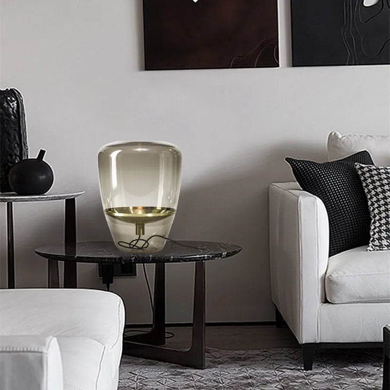 AuroraGlow – Nordic Designer Glass LED Table Lamp