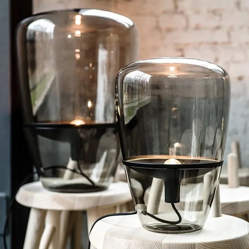 AuroraGlow – Nordic Designer Glass LED Table Lamp