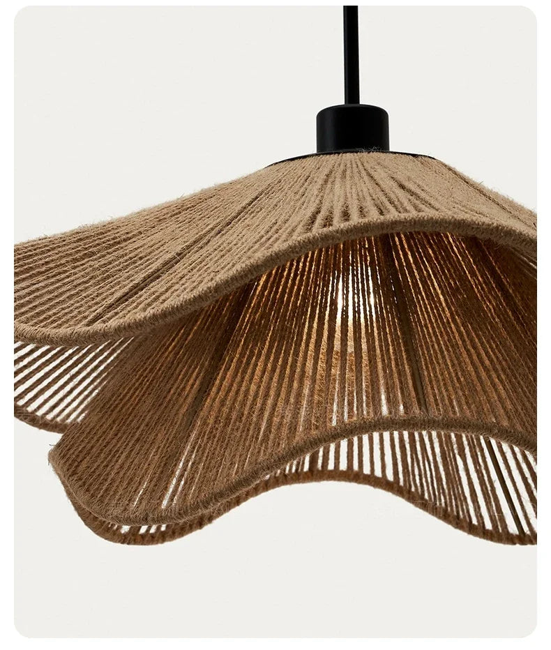 WabiRope Aura: Nordic Wabi Sabi Hemp Rope LED Pendant Light