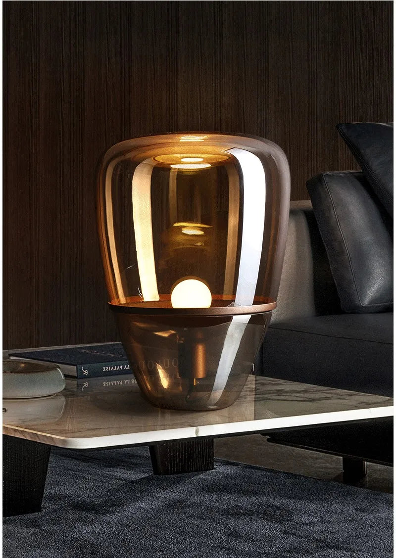 AuroraGlow – Nordic Designer Glass LED Table Lamp
