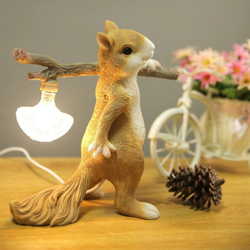 Atmospheric Squirrel Table Lamp