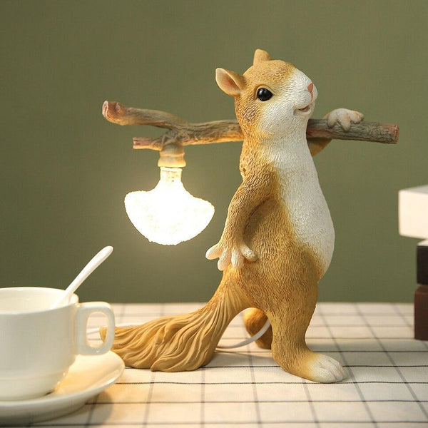 Atmospheric Squirrel Table Lamp