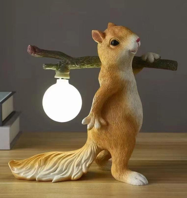 Atmospheric Squirrel Table Lamp