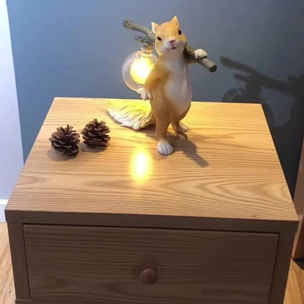 Atmospheric Squirrel Table Lamp