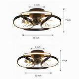 Flower LED Modern Recessed Ceiling Fan With Remote Control Ceiling Light