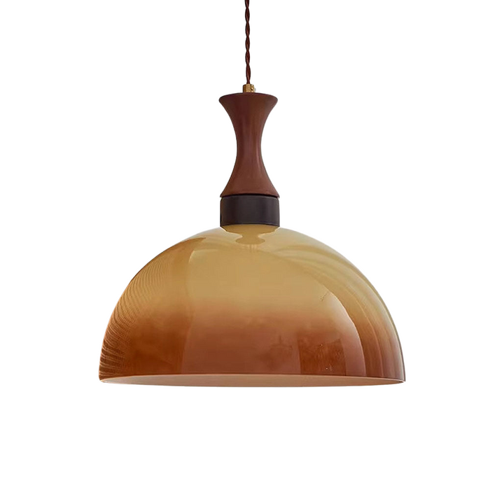 Retro Amber Glass Farm Pendant Lamp