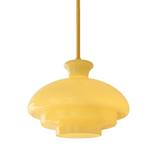 Bauhaus Pendant Lamp Of Cream Yellow Glass