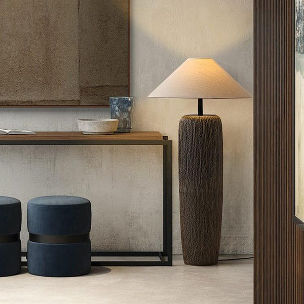 Weathered Wooden Floor Lamp