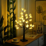 White Birch Fiberglass Flower Tree Light