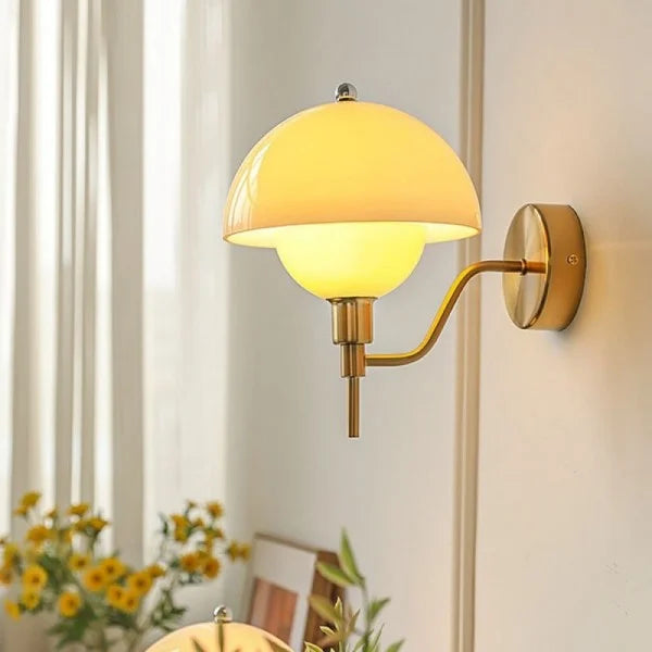 Mushroom Wall Lamp In Cream Color