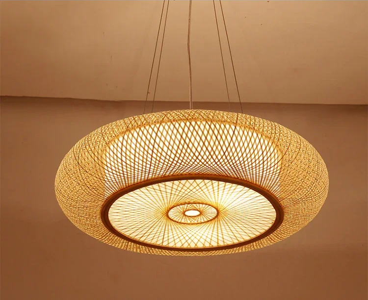 BambuLoom Grace: Handmade Bamboo Rattan Pendant Light