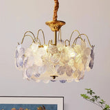 Vintage Flower Shape Stained Glass Chandelier