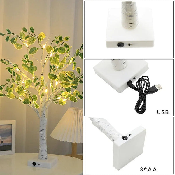 Christmas Green Leaves Led Tree Lights