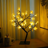 White Birch Fiberglass Flower Tree Light