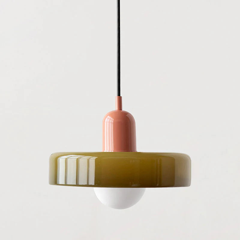 Bauhaus Pendant Lamp Made of Colored Glass