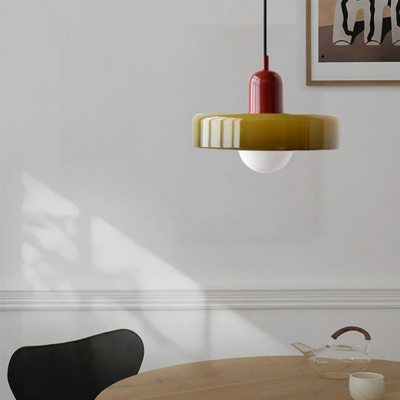 Bauhaus Pendant Lamp Made of Colored Glass