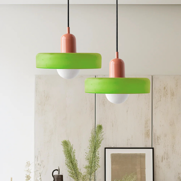 Bauhaus Pendant Lamp Made of Colored Glass