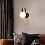 Wall Lamp For The Bedroom Made Of Metal And Glass