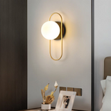 Wall Lamp For The Bedroom Made Of Metal And Glass