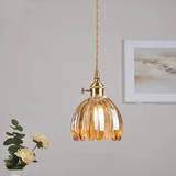 Japanese Retro Glass Flower Pendant Lamp