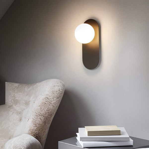 Wall Lamp For The Bedroom Made Of Metal And Glass