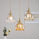 Japanese Retro Glass Flower Pendant Lamp