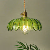 Vintage Glass Flower Pendant Lamp