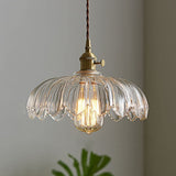 Vintage Glass Flower Pendant Lamp