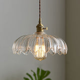 Vintage Glass Flower Pendant Lamp