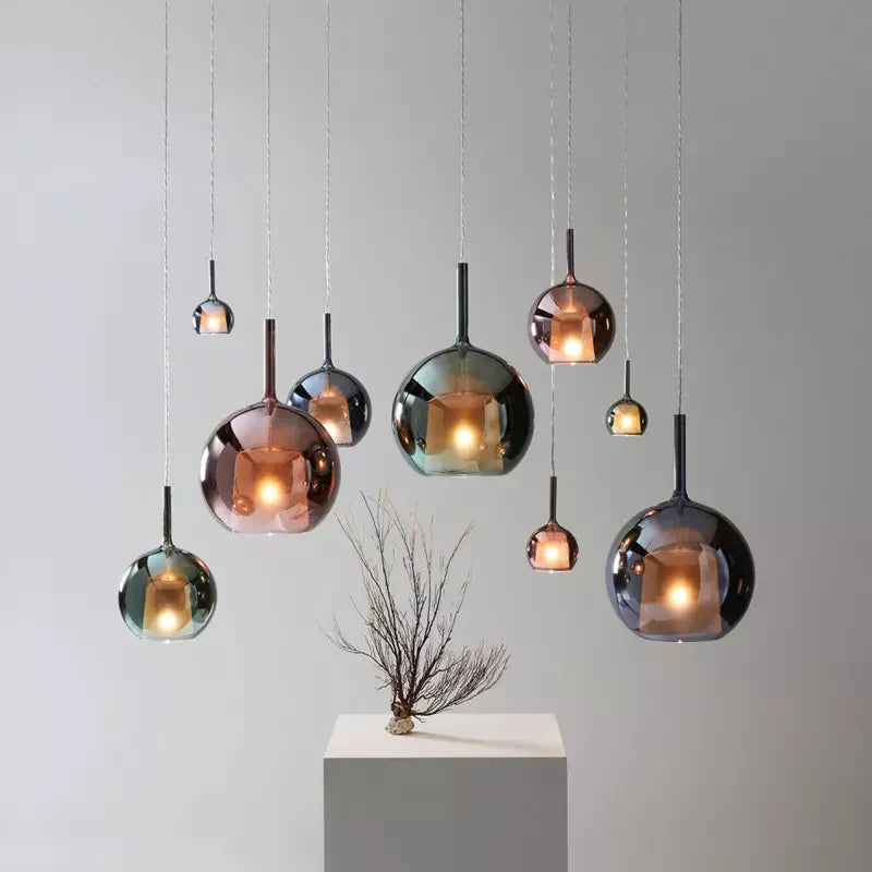 Scandinavian Pendant Lamp Of Aluminium And Glass