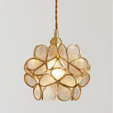 Glass Pendant Lamp in the Shape of a Flower