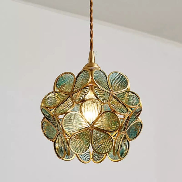 Glass Pendant Lamp in the Shape of a Flower