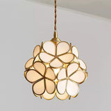 Glass Pendant Lamp in the Shape of a Flower