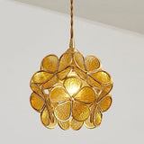 Glass Pendant Lamp in the Shape of a Flower