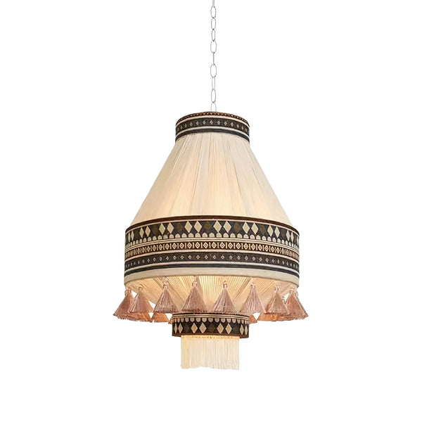 Woven Bohemian Fringe Pendant Lamp