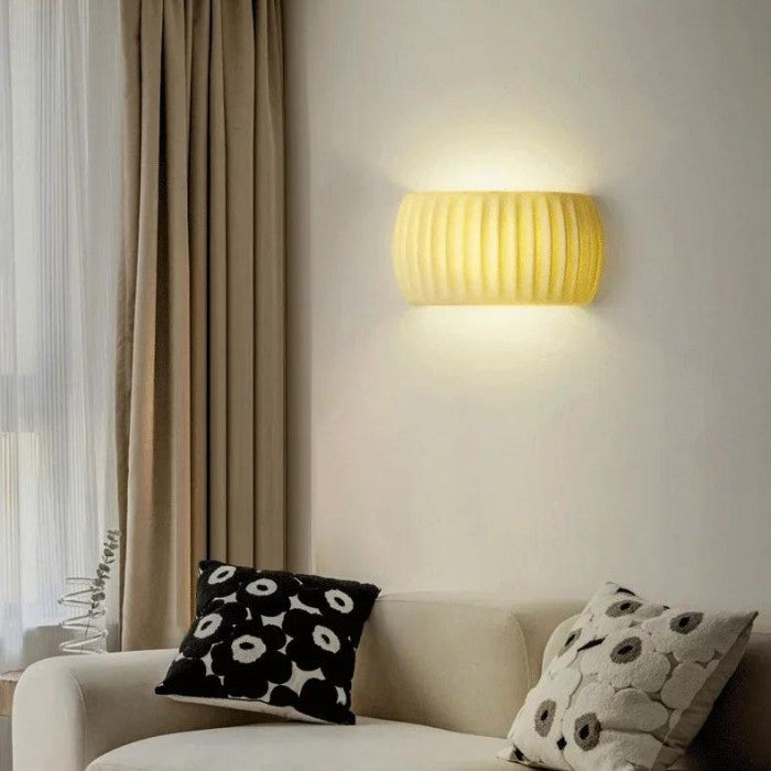 Modern Art Deco Resin Ribbed Wall Lamp