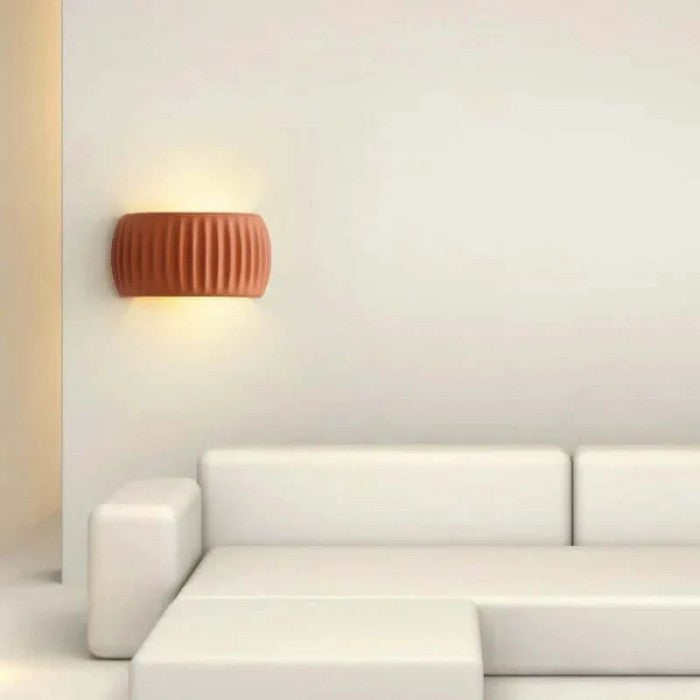 Modern Art Deco Resin Ribbed Wall Lamp