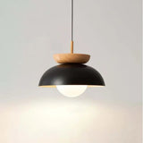 Minimalist Scandinavian Pendant Lamp Made of Half Wood