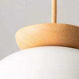 Minimalist Scandinavian Pendant Lamp Made of Half Wood