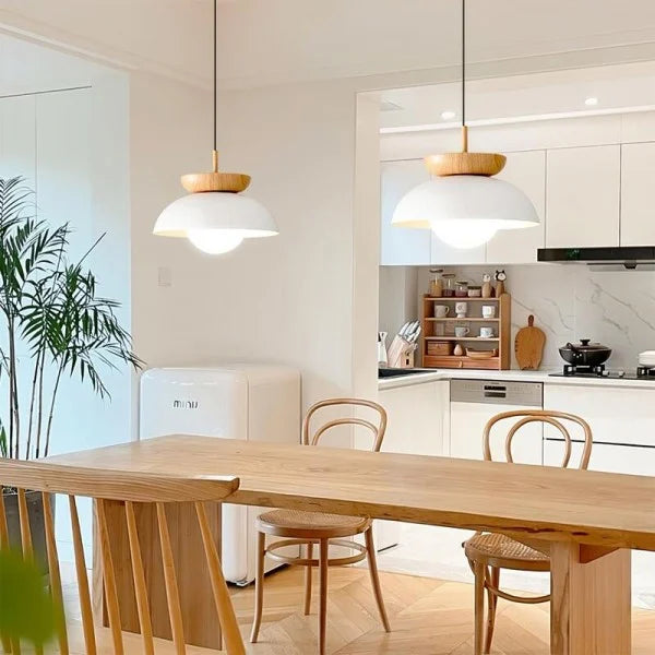 Nordic Half-Wood Pendant Light