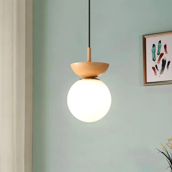 Nordic Half-Wood Pendant Light