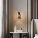 Mica Mid-Century Pendant Lamps With Double Glass